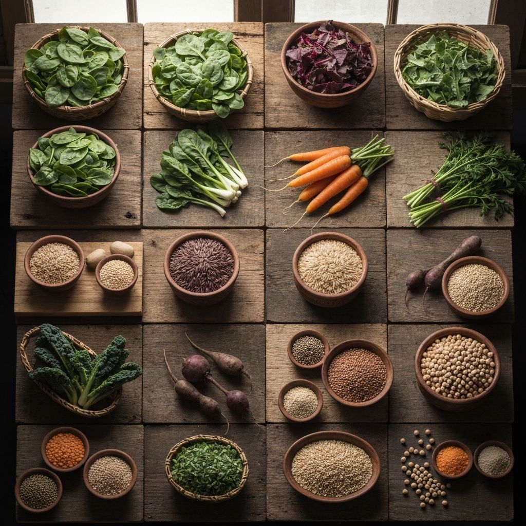 Grid of various whole foods showing micronutrient-dense sources